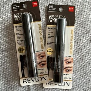 Revlon Colorstay Brow Fiber Filler 305, Dark Brown Set of 2